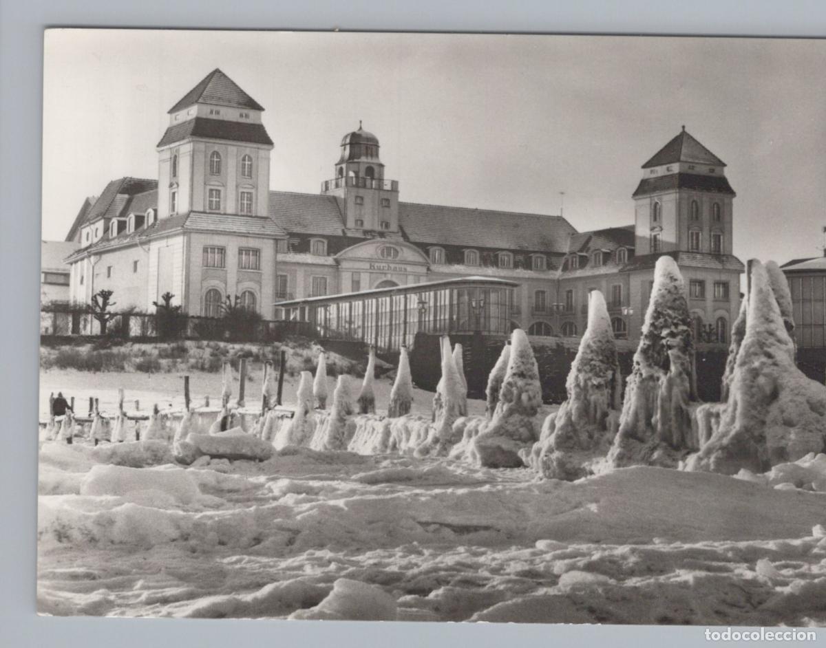 Postcards: Germany Ruegen Binz R&uuml;gen Kurhaus Winter Scene Icy Coastline *YAZ236