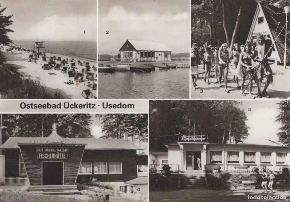 Postcards: Germany Usedom Uckeritz Beach Harbor Neptunfest Fischerh&uuml;tte *YAZ262