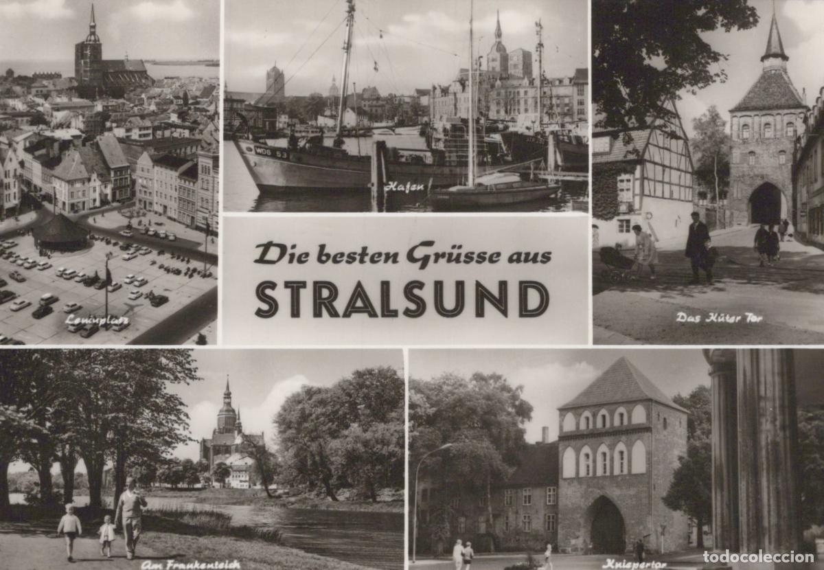 Cartoline: Germany Stralsund City View Harbor Kniepertor K&uuml;tertor am Frankenfelde *YAZ284