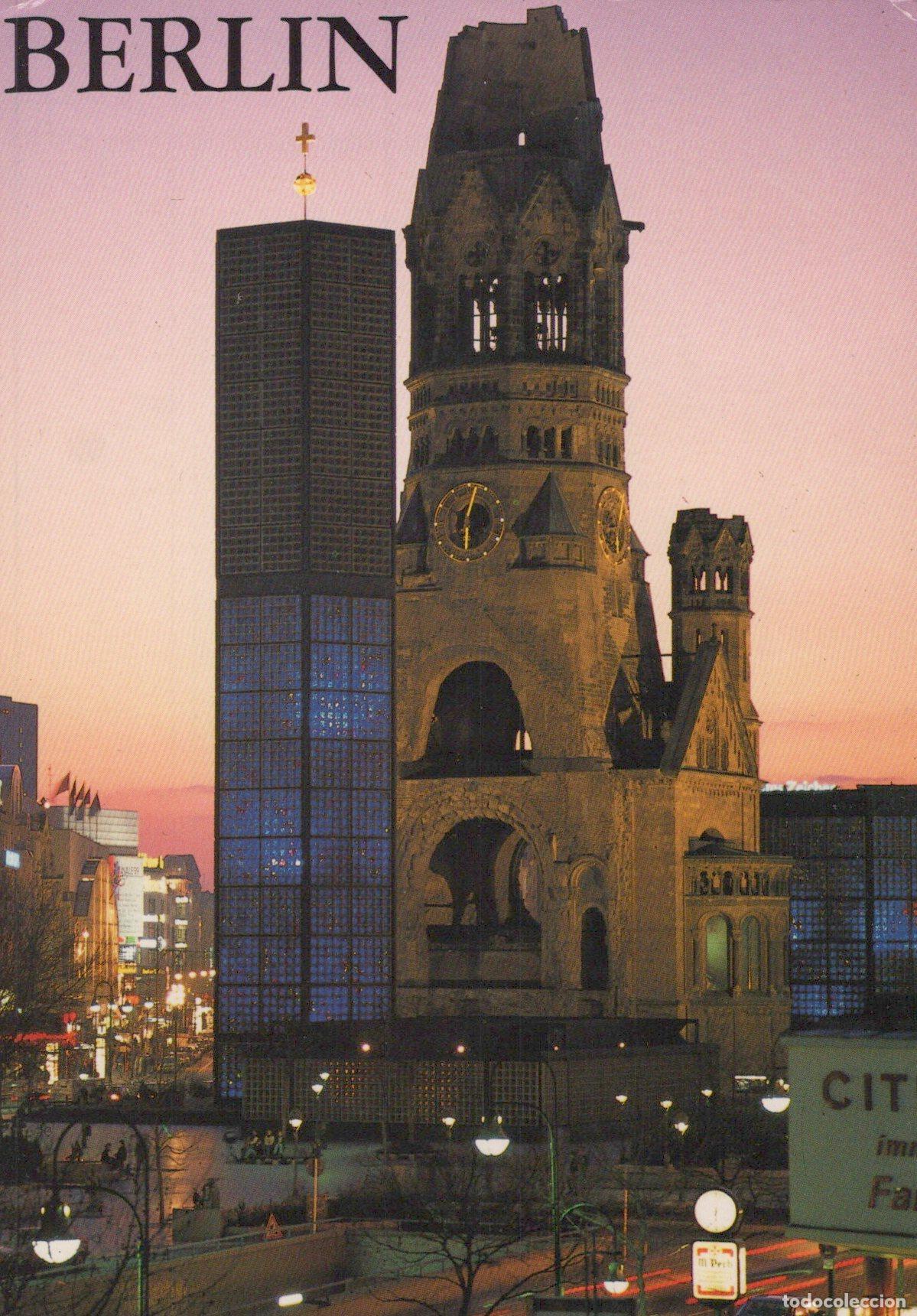 Cartoline: Germany Berlin Wall Kaiser Wilhelm Ged&auml;chtniskirche and Modern Tower *YAZ566