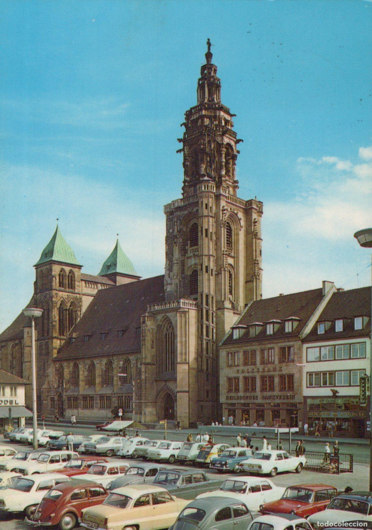 Postales: Germany Heilbronn St Kilian S Church and Market Square With Cars *YAZ655
