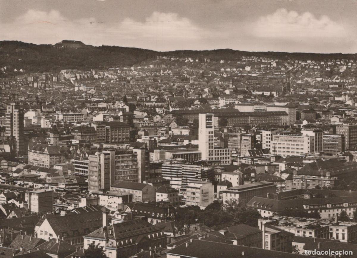 Cartoline: Germany Stuttgart Cityscape With Hills and Buildings 1950s *YAZ179
