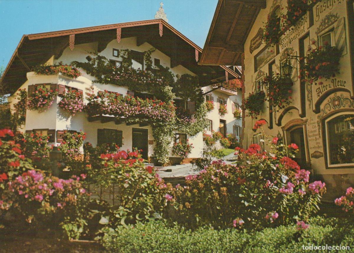 Cartoline: Germany Markt Neubeuern Bavarian Inn Flower Unposted *YAZ794