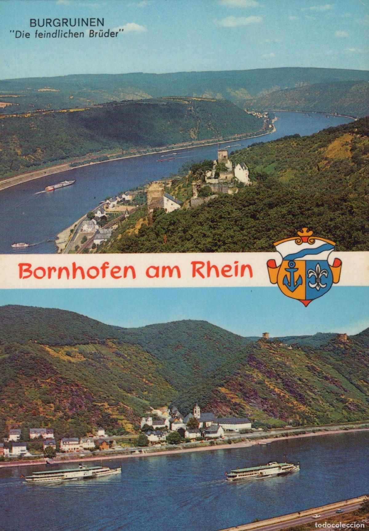 Cartoline: Germany Mainz Bornhofen am Rhein With Burgruinen die Feindlichen Br&uuml;der *YAZ679