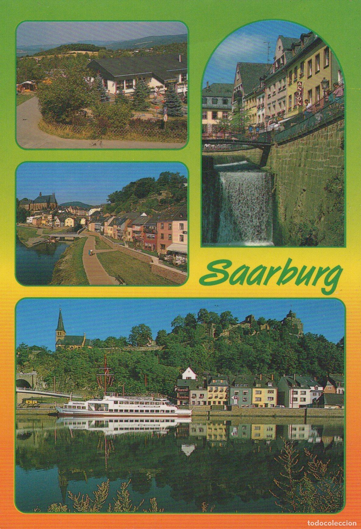 Postais: Germany Saarburg Town Views With Waterfall River and Castle Ruins *YAZ703