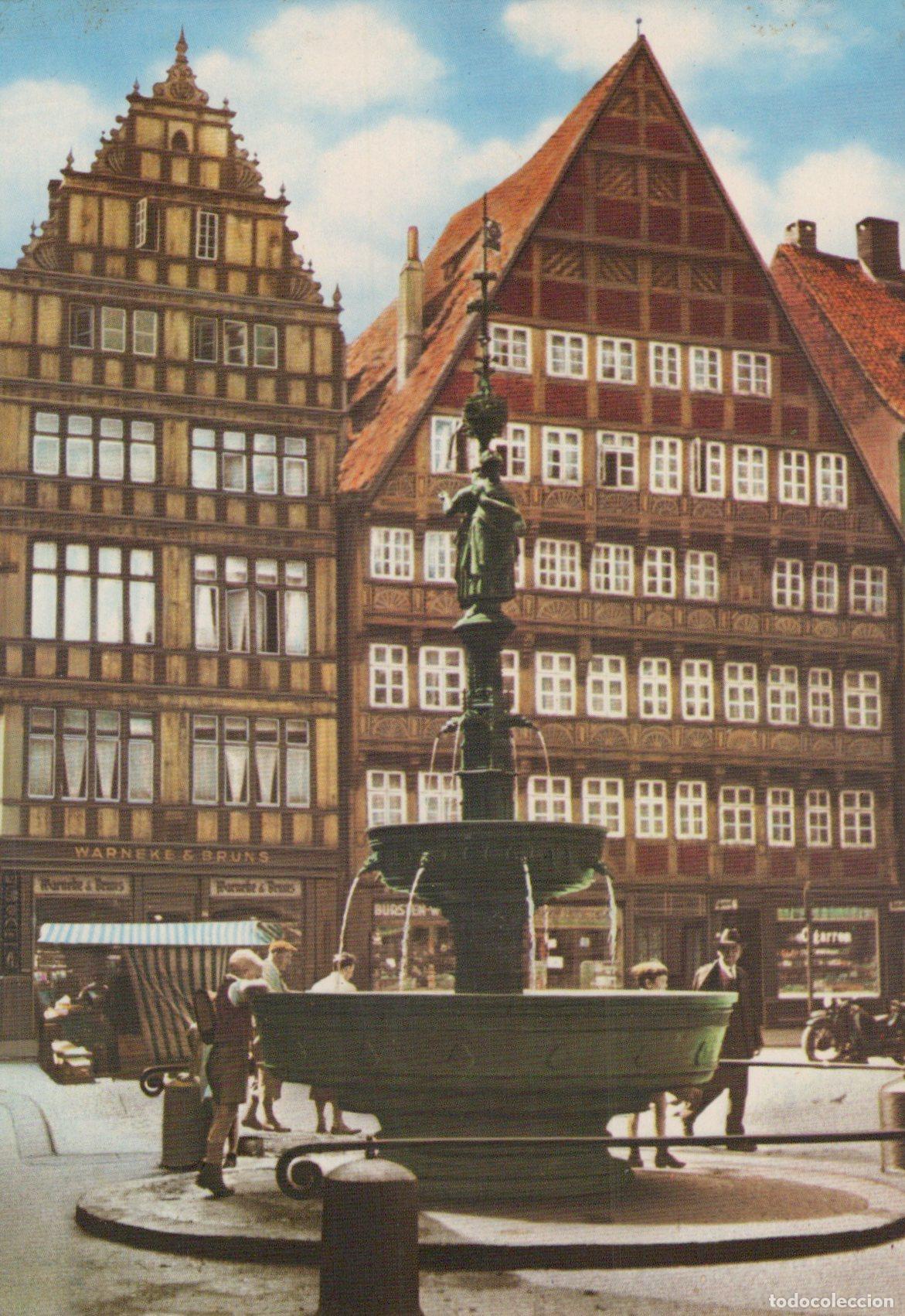 Postais: Germany Hannover Hanover Old Houses At the Market Square With Fountain *YAZ721
