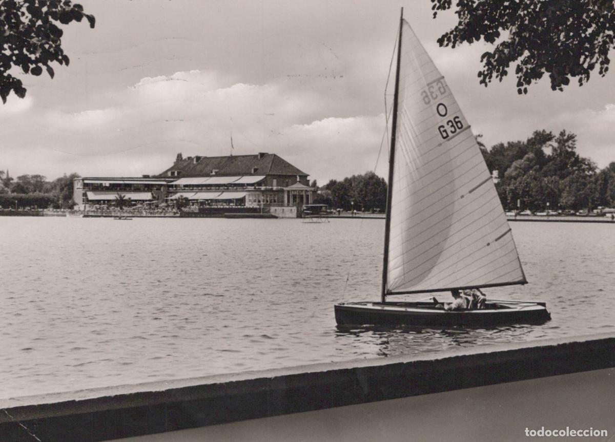 Postais: Germany Hannover Maschsee Lake With Sailboat and Maschseegastst&auml;tte *YAZ205