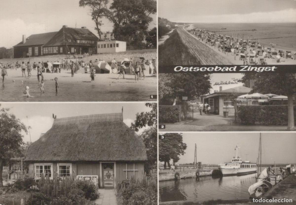 Cartes Postales: Germany Zingst Ostseebad Beach Harbor and Thatched Roof House *YAZ207