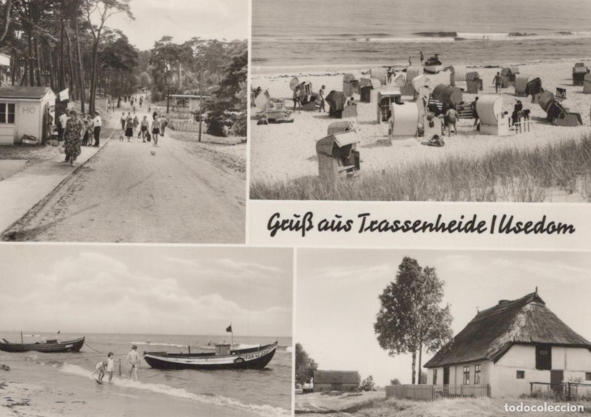Cartoline: Germany Usedom Trassenheide Beach Village Boats and Thatched House *YAZ227