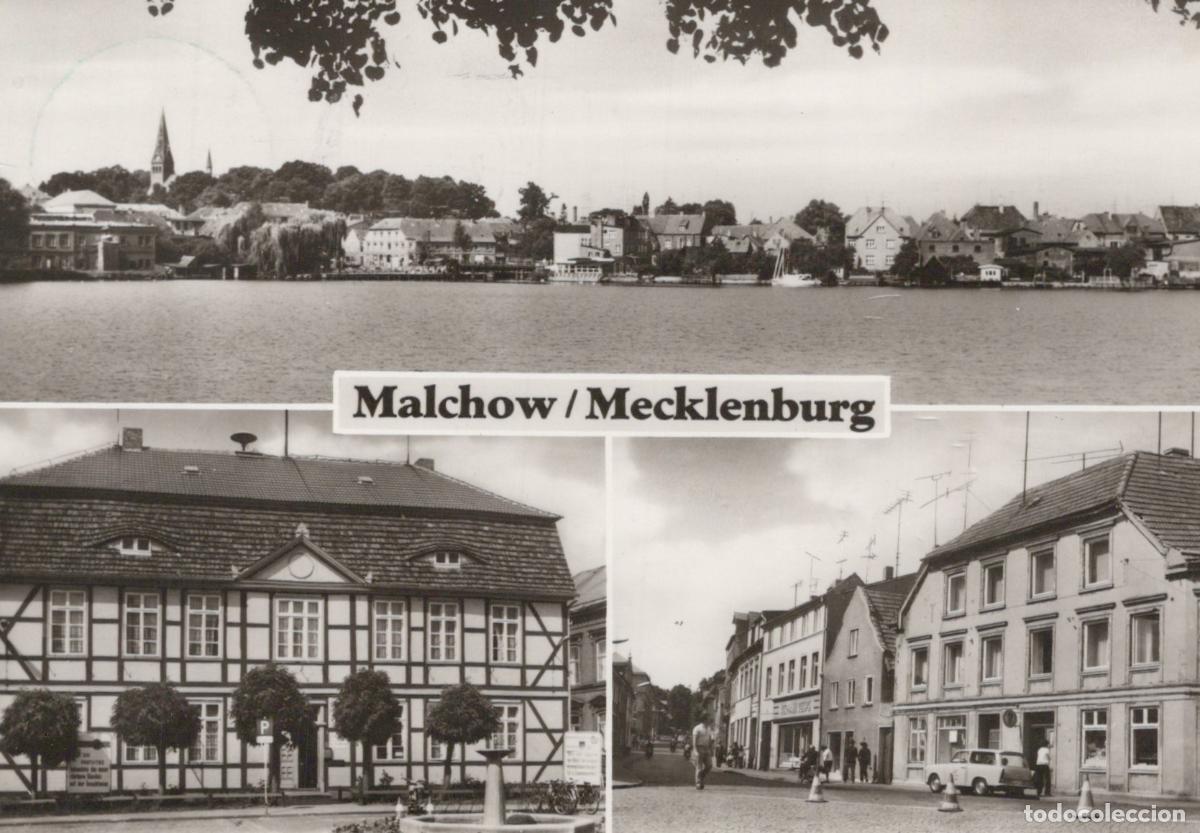 Postkarten: Germany Anklam Malchow Mecklenburg Panorama Rathaus and Kirchstra&szlig;e *YAZ313