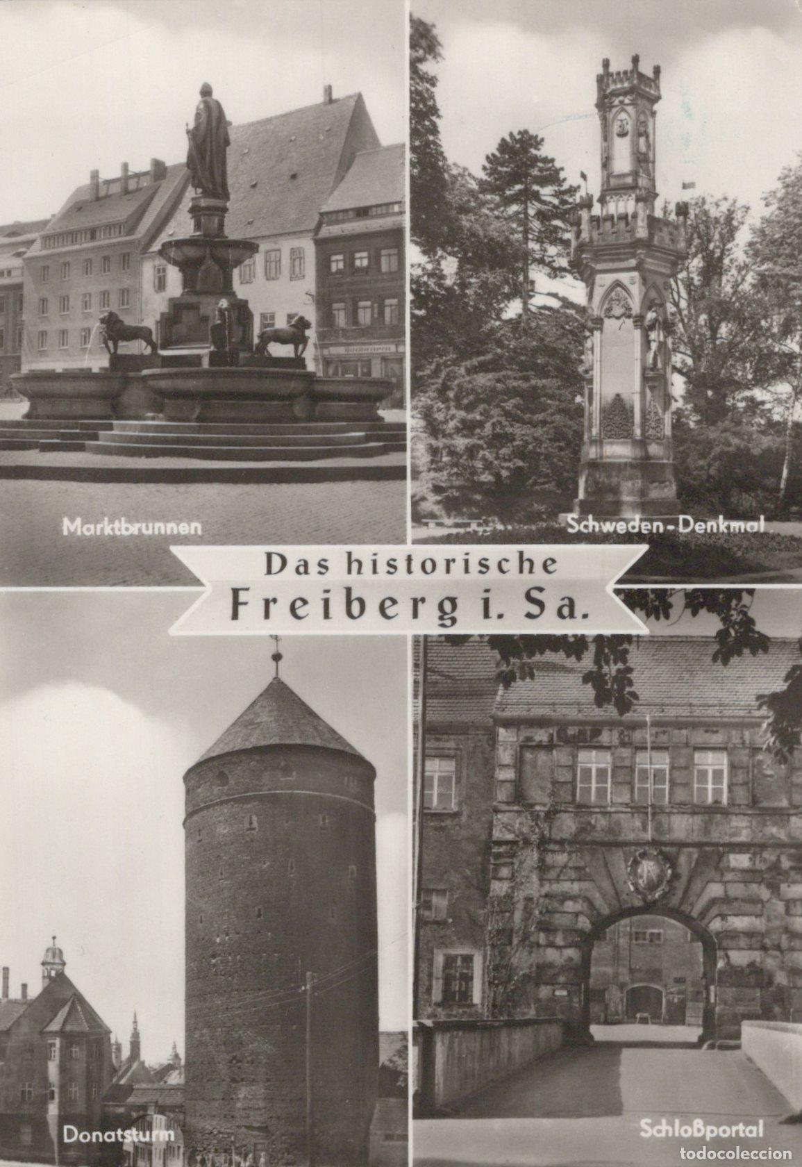 Postkarten: Germany Freiberg I Sa Historic Landmarks Market Fountain Sweden Monument *YAZ429