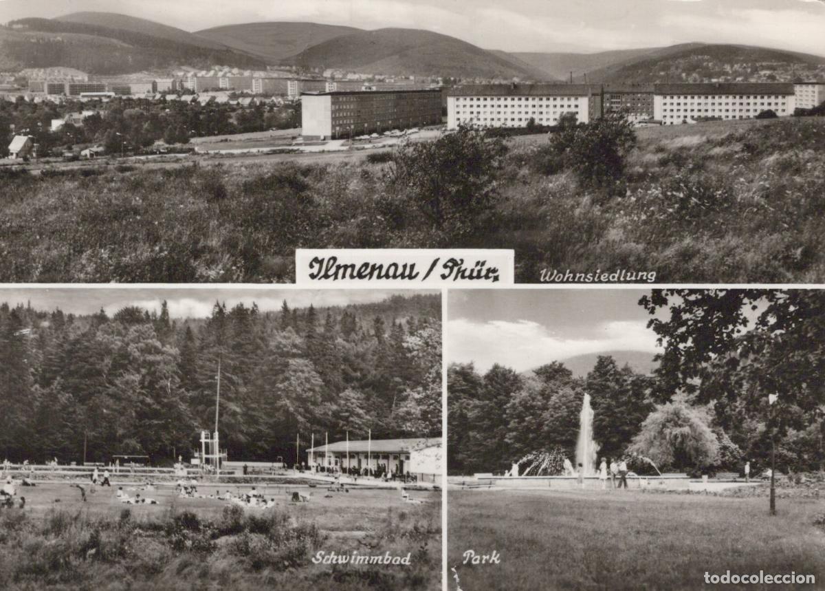 Cartes Postales: Germany Ilmenau Wohnsiedlung Schwimmbad Park 1950s *YAZ337