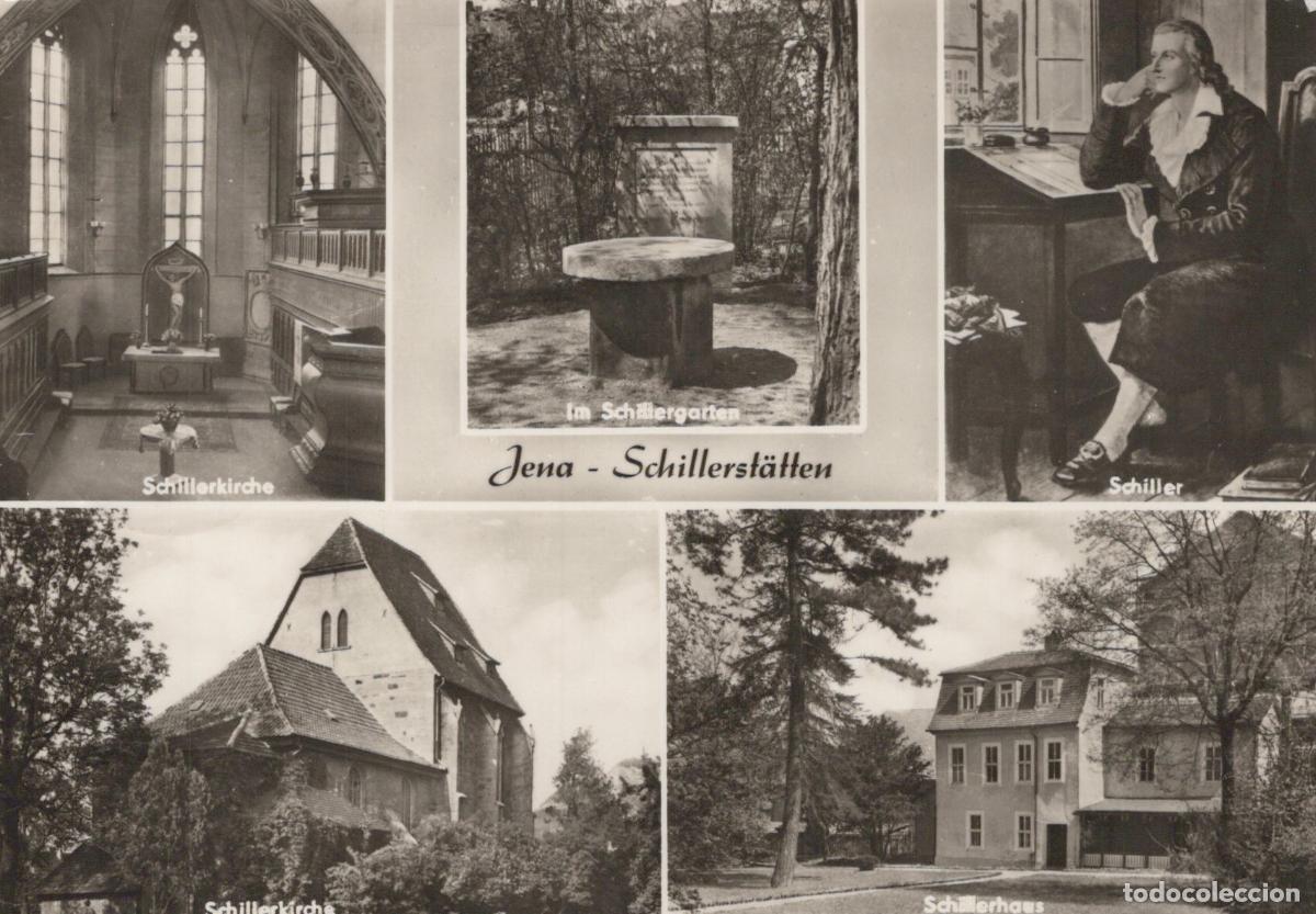Cartes Postales: Germany Jena Schiller Church Garden House and Portrait of Schiller *YAZ339