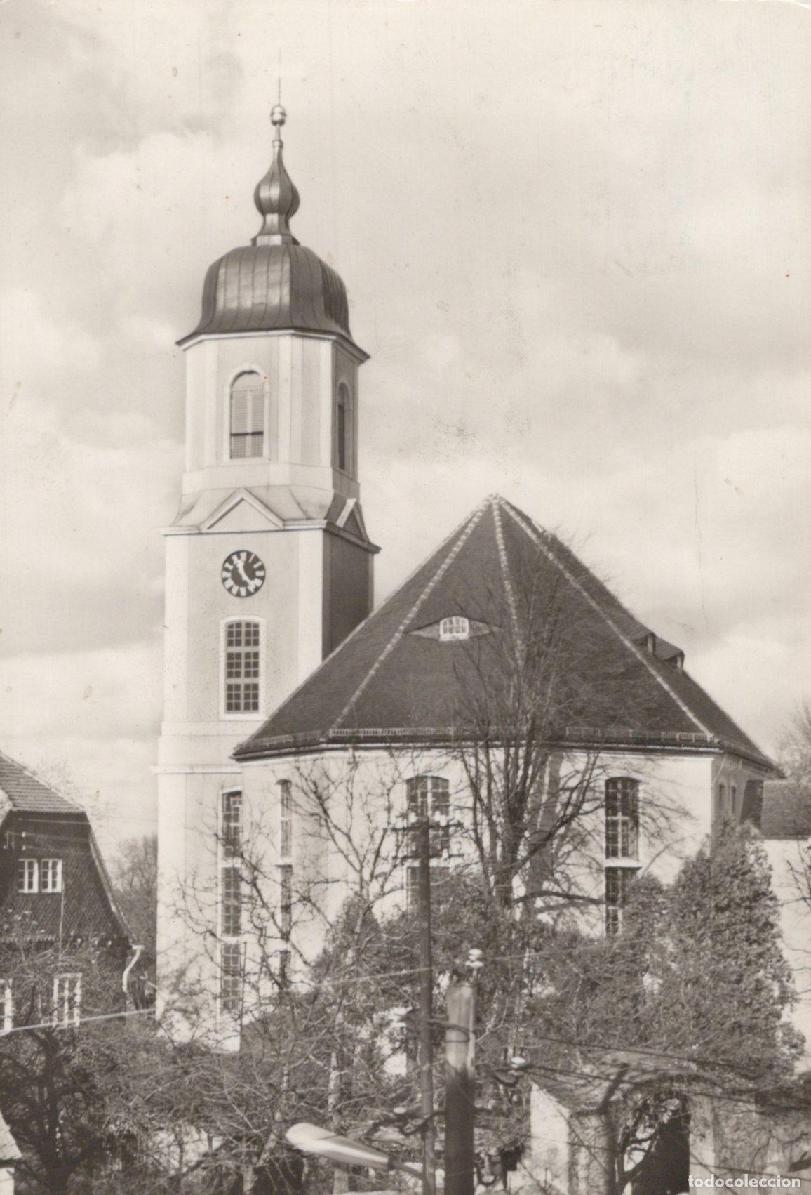 Postcards: Germany Altenberg Uhyst Church With Clock Tower and Steeple Architecture *YAZ477