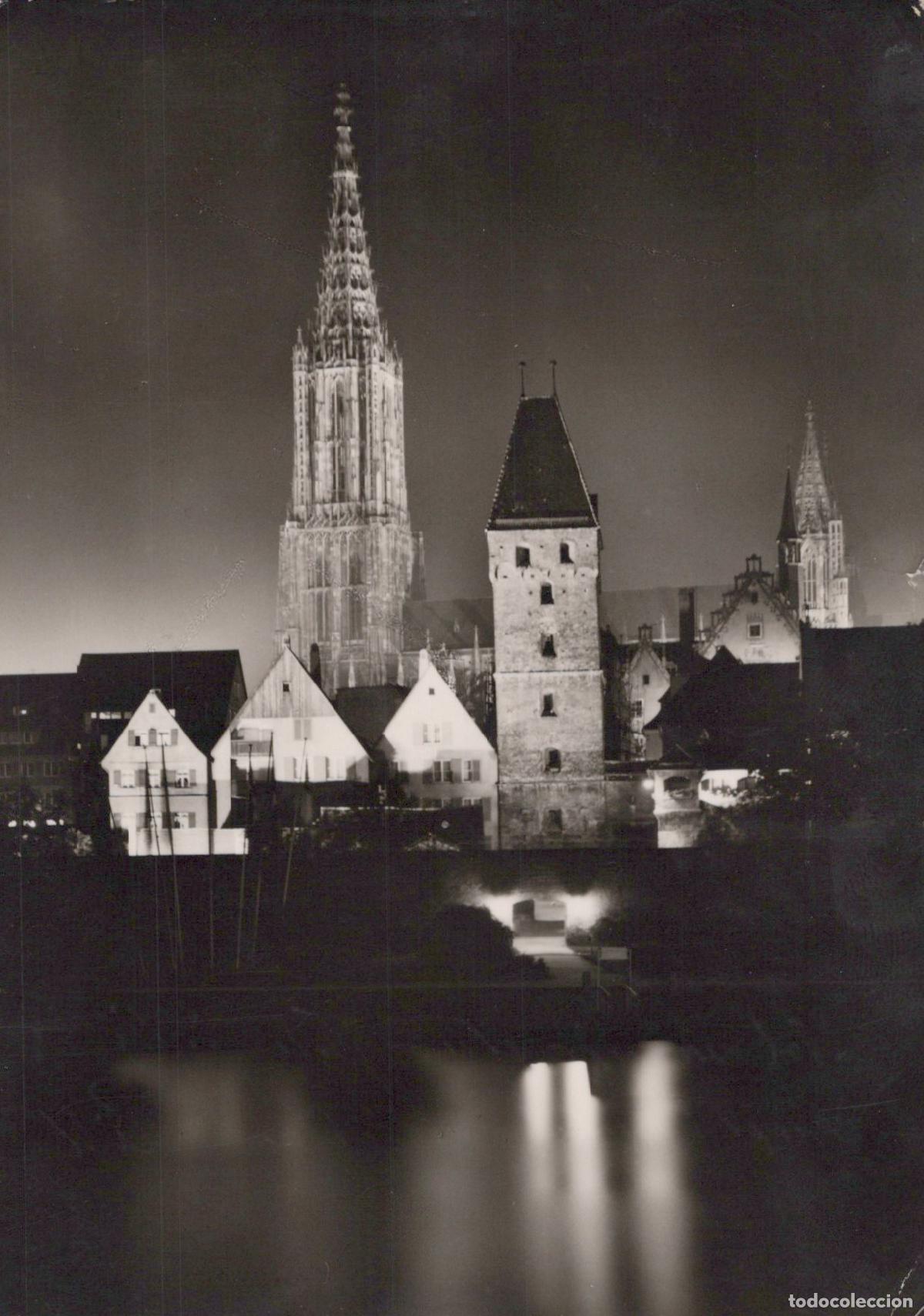 Postcards: Germany Ulm Minster and Old Town At Night River Donau View *YAZ485