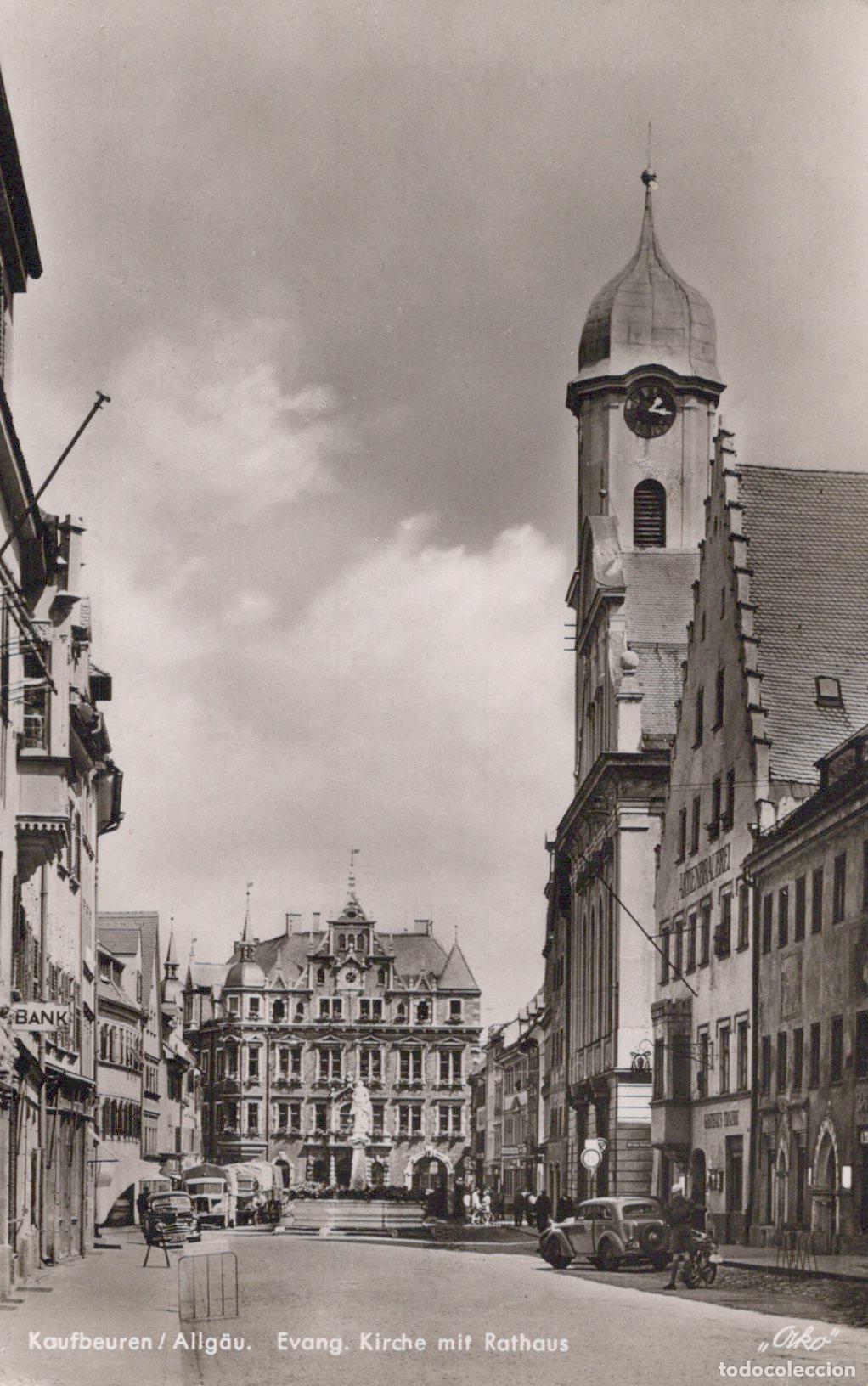 Postcards: Germany Kaufbeuren Allg&auml;u Evangelische Kirche mit Rathaus Town Hall *YAZ390