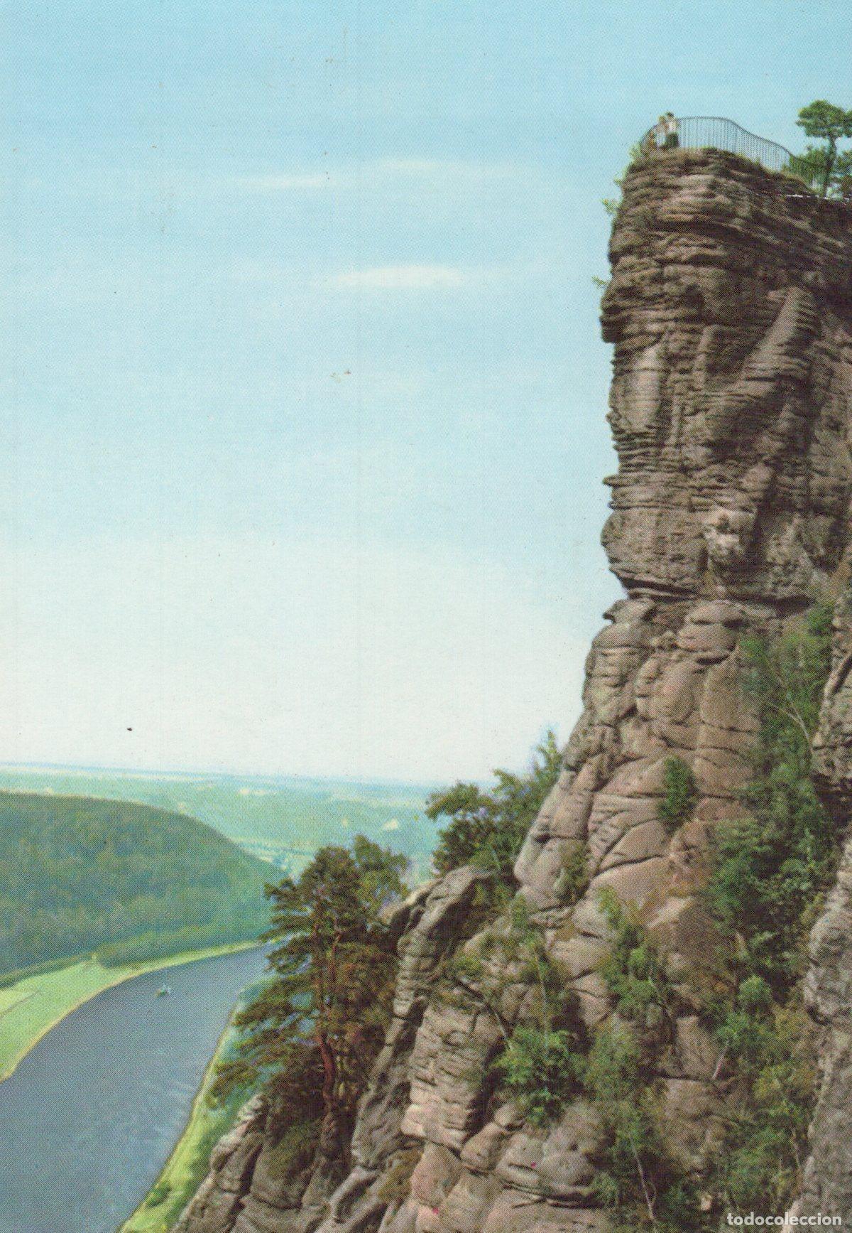 Cartes Postales: Germany Bastei Rock Formation Elbe River View Switzerland Unposted *YAZ535