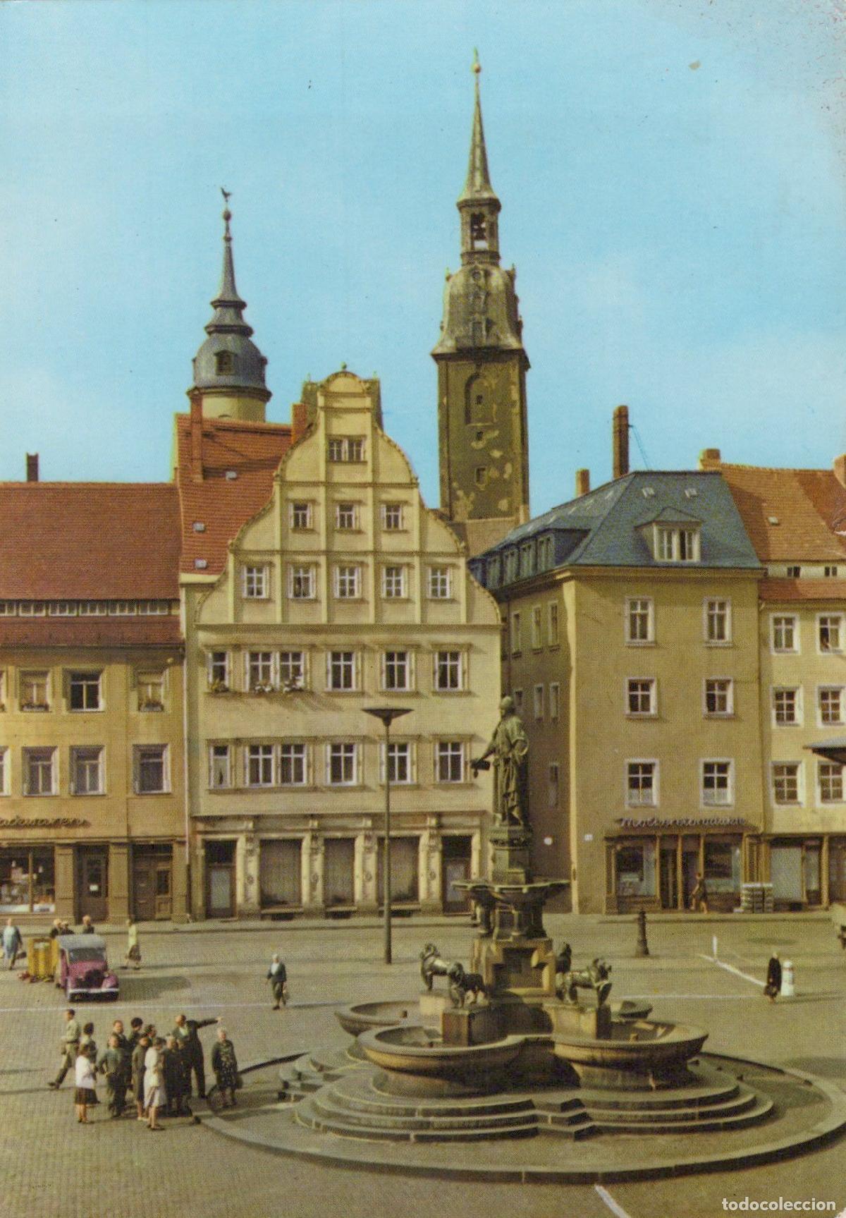 Postales: Germany Freiberg Obermarkt Square With Neptune Fountain and Historic *YAZ574