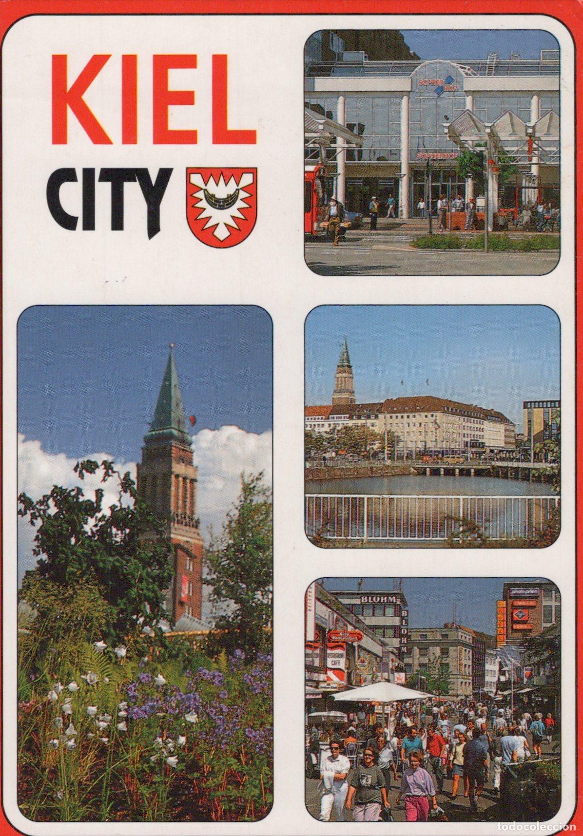 Cartoline: Germany Kiel City Collage With Town Hall Shopping Center and Street *YAZ589