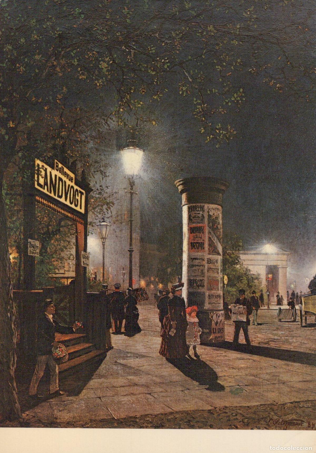 Cartoline: Germany Landvogt Bellevue Street Scene At Night Early *YAZ634