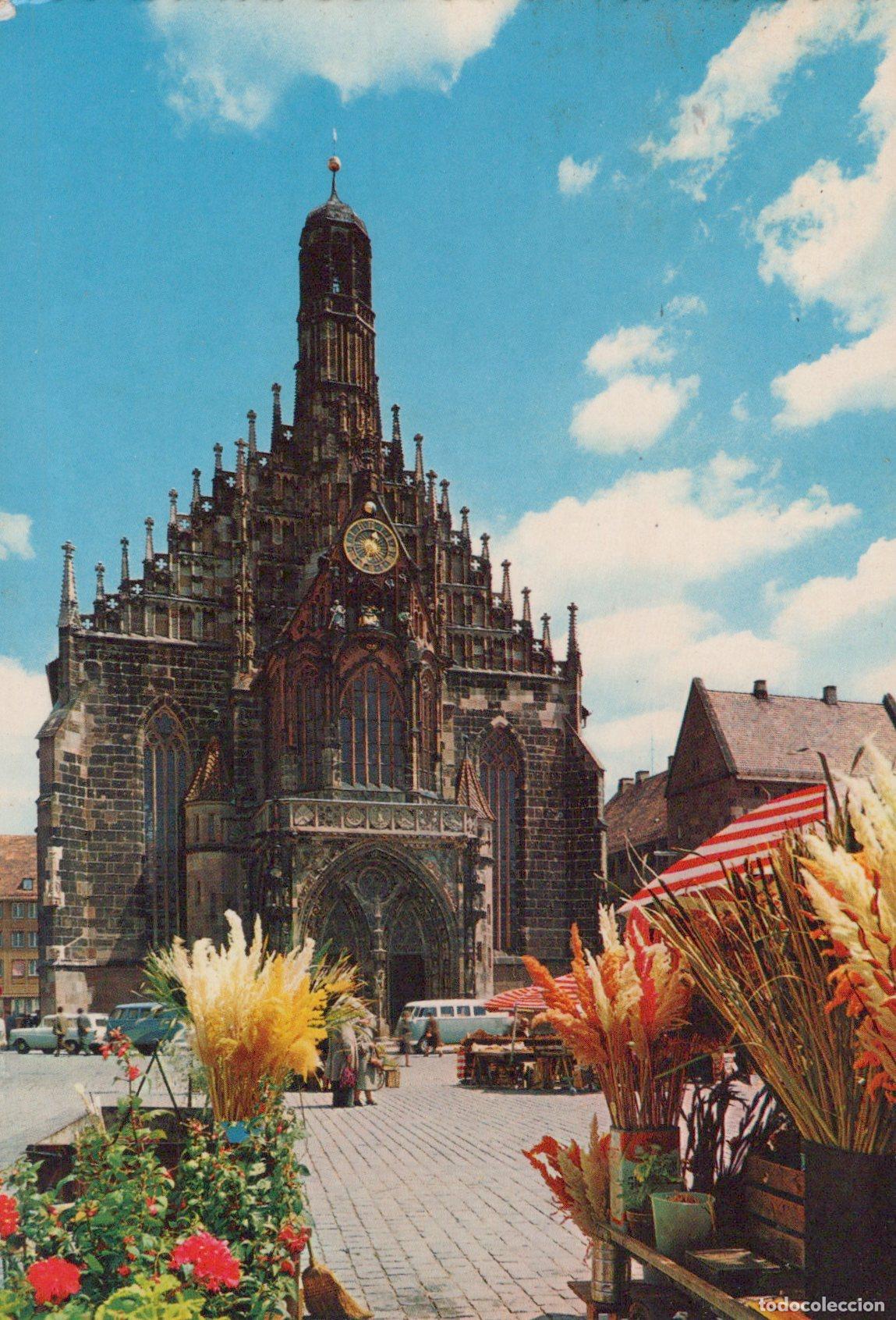Postales: Germany Nuremberg Frauenkirche With Market Stalls *YAZ646