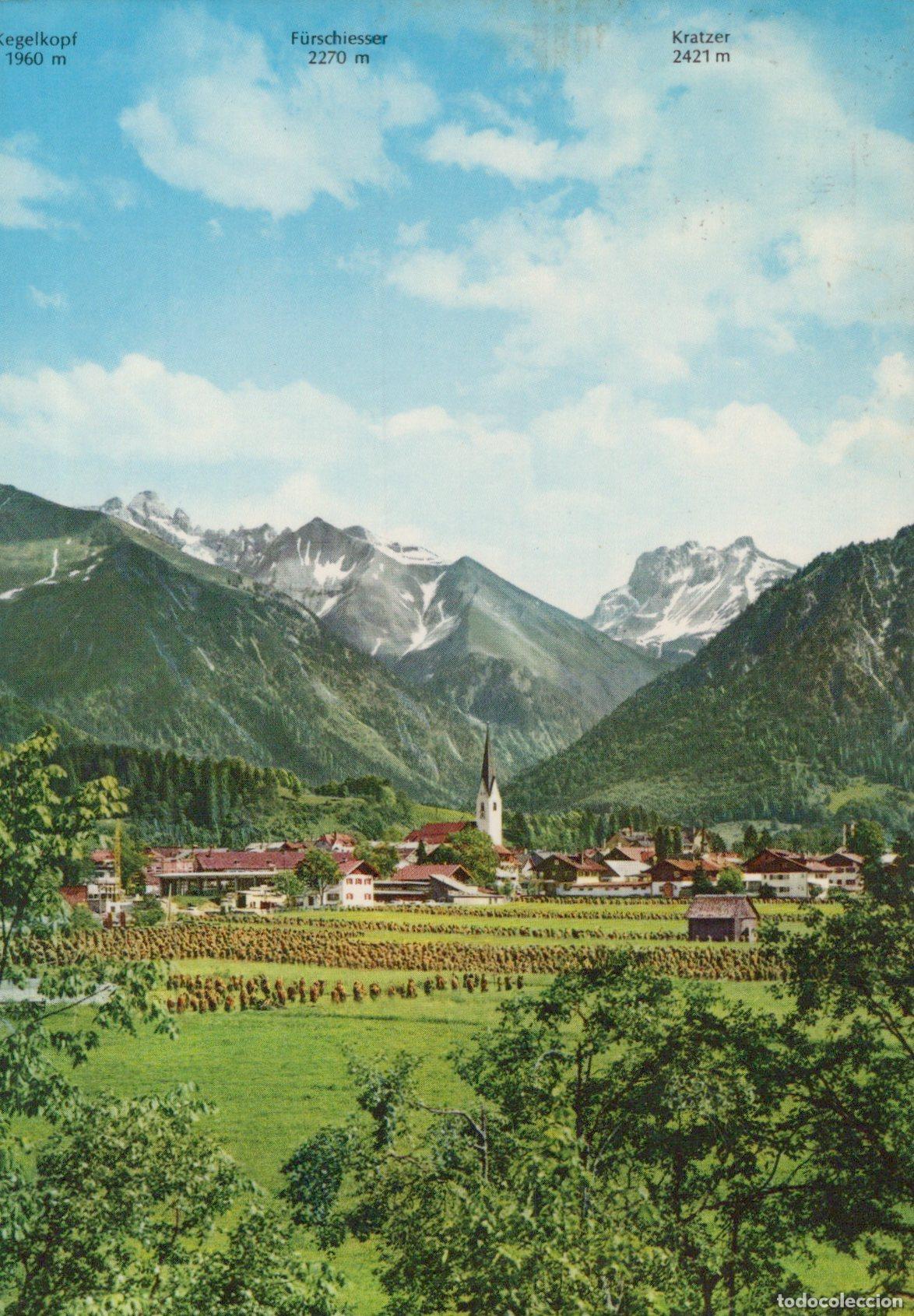 Postales: Germany Oberstdorf Alpine Village With Mountains and Hayfields *YAZ658