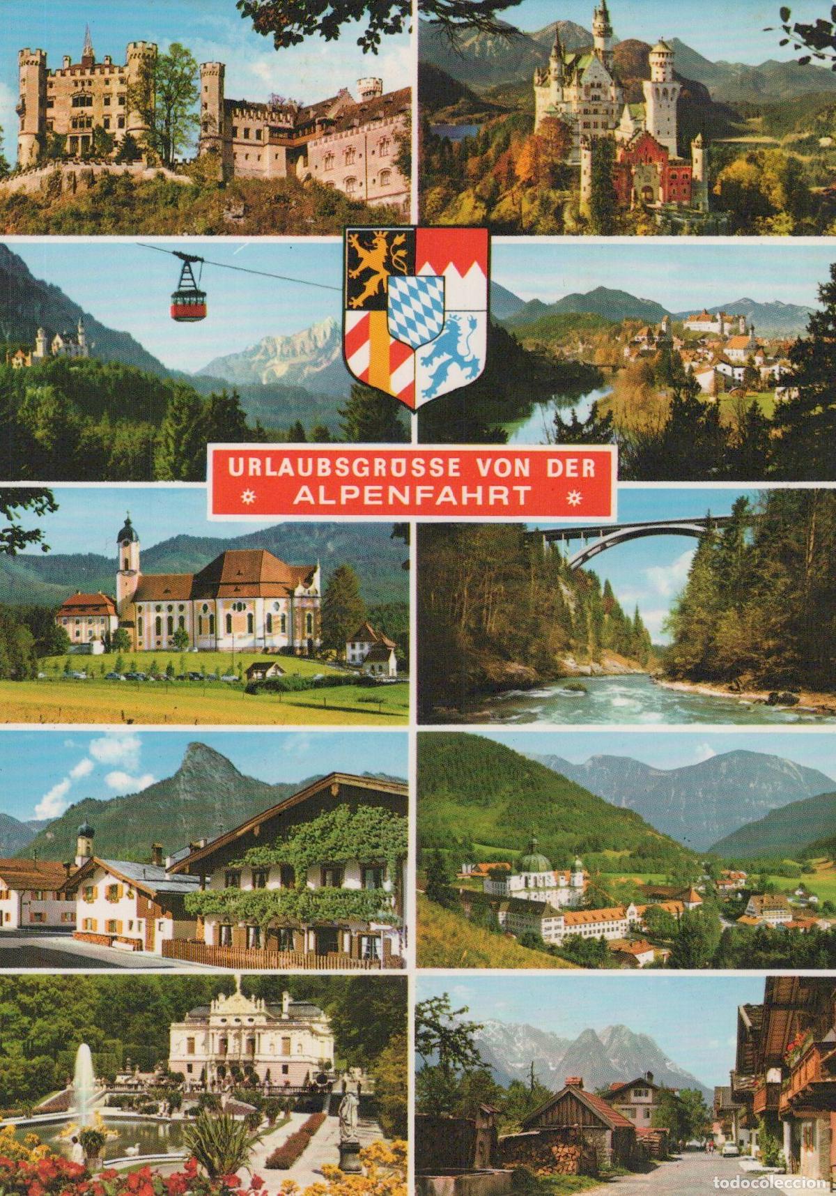 Postales: Germany Garmisch Partenkirchen Alps Multi View Castles Cable Car Church *YAZ676