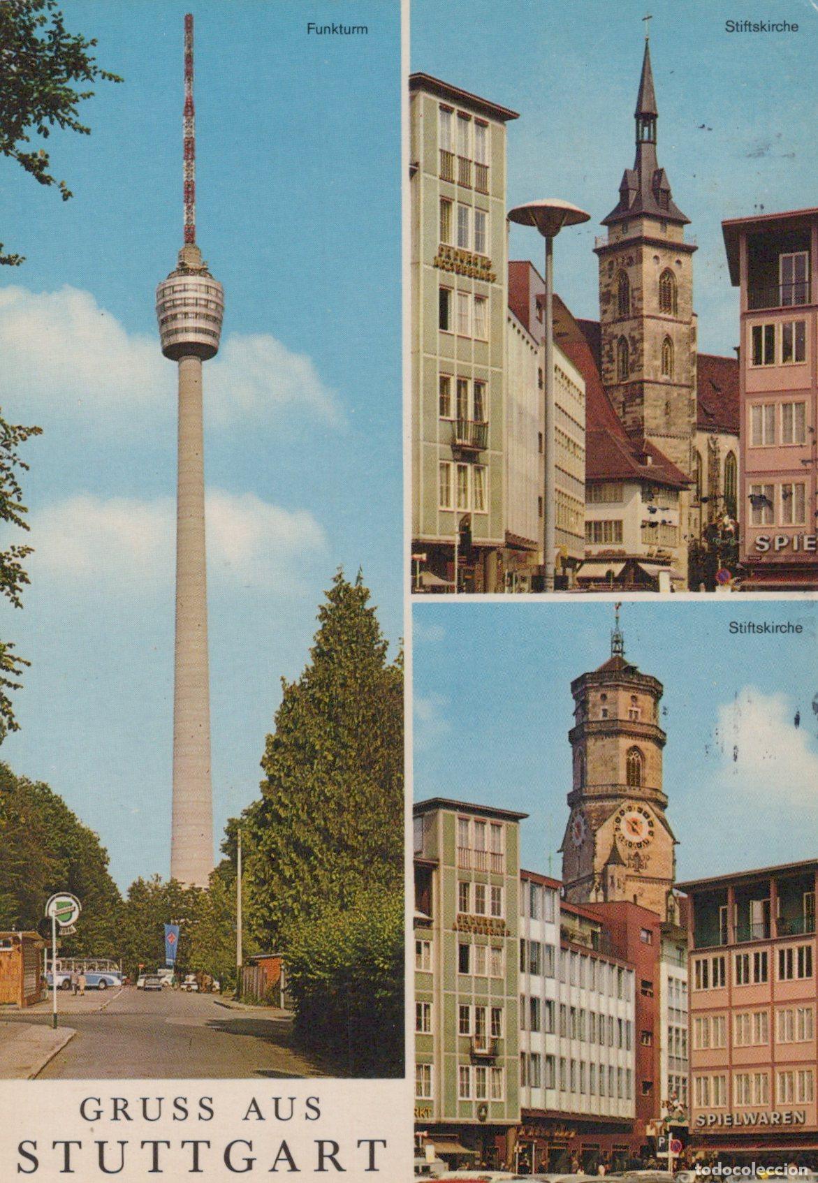 Postales: Germany Stuttgart Funkturm and Stiftskirche Architecture Views *YAZ680