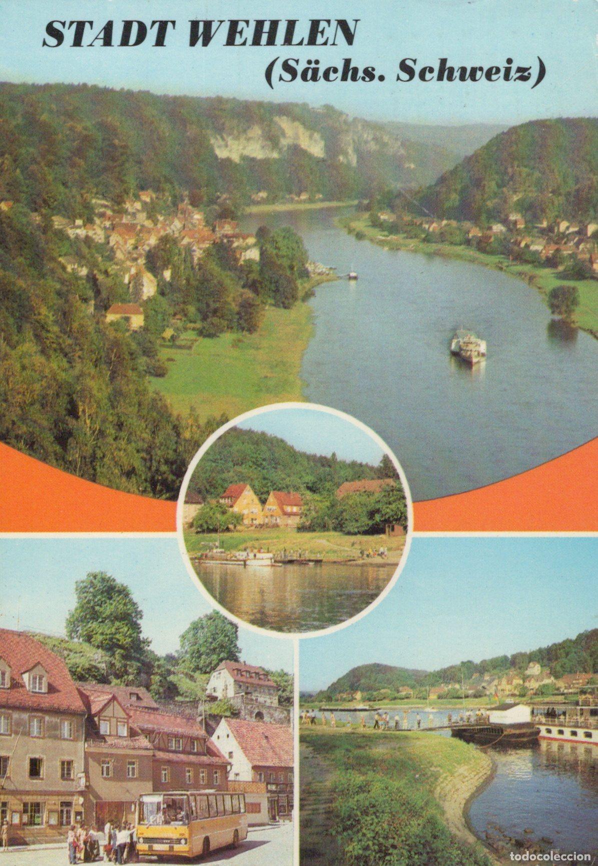 Postales: Germany Wehlen Stadt Saxon Switzerland Elbe River Valley Bus Ferry *YAZ700
