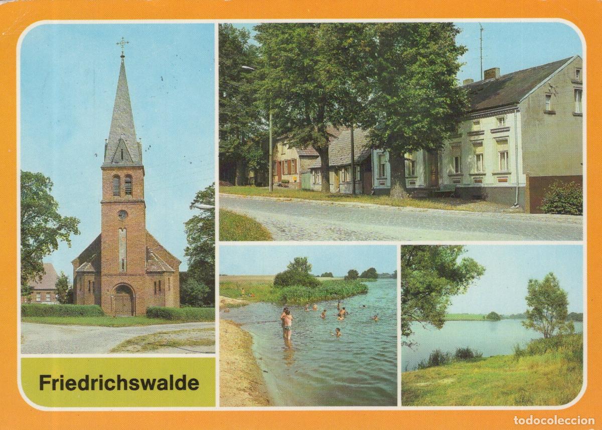Cartoline: Germany Eberswalde Friedrichswalde Church Village Street Lake Swimming *YAZ736