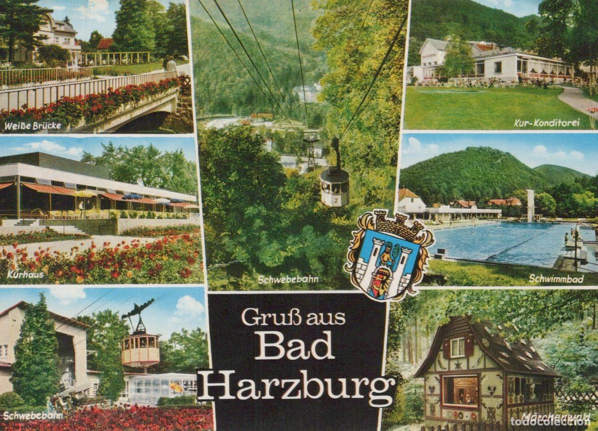 Cartoline: Germany Bad Harzburg Multi View White Bridge Kurhaus Cable Car Unposted *YAZ825