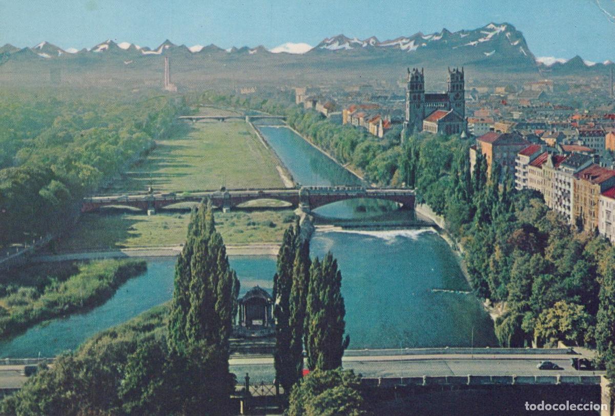 Postales: Germany Munich Isar River Panorama With Alps Unposted *YAZ833