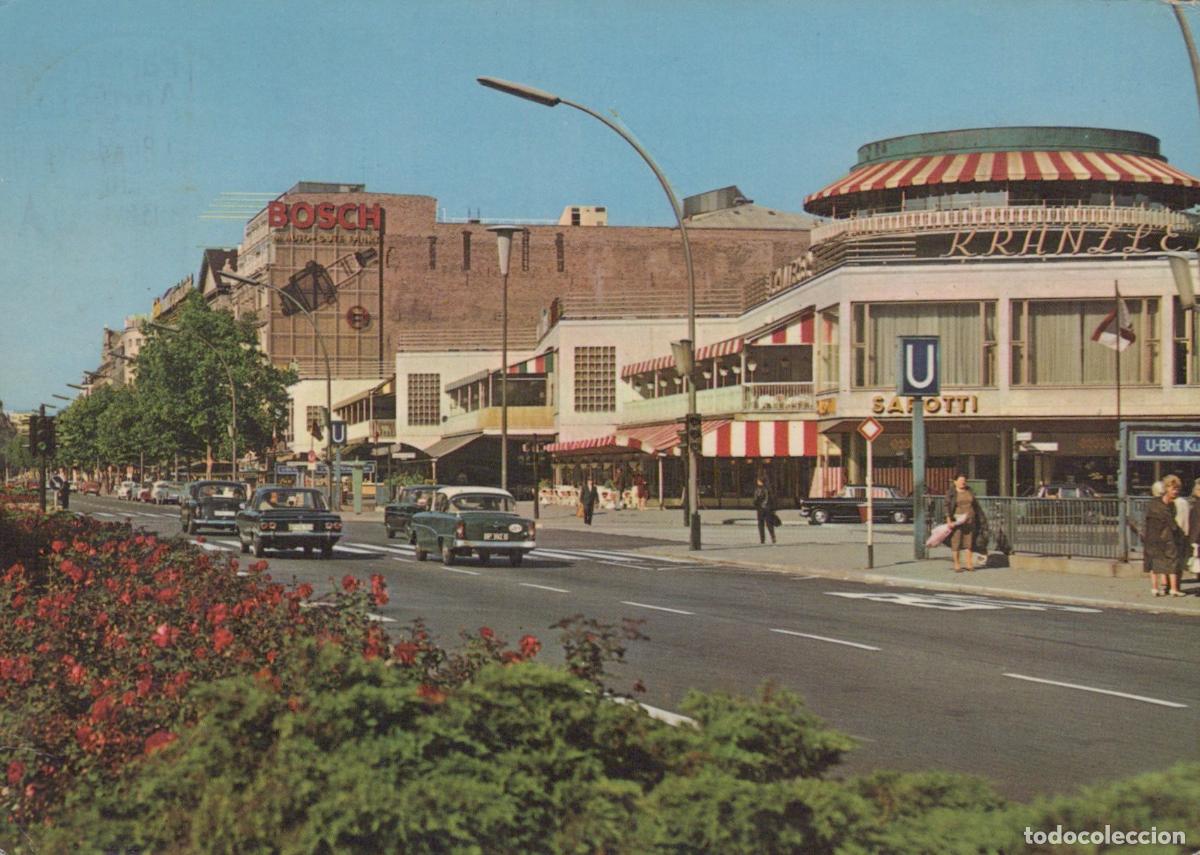 Postales: Germany Berlin Wall Kurf&uuml;rstendamm Street View With Cars and Shops 1960s *YAZ895