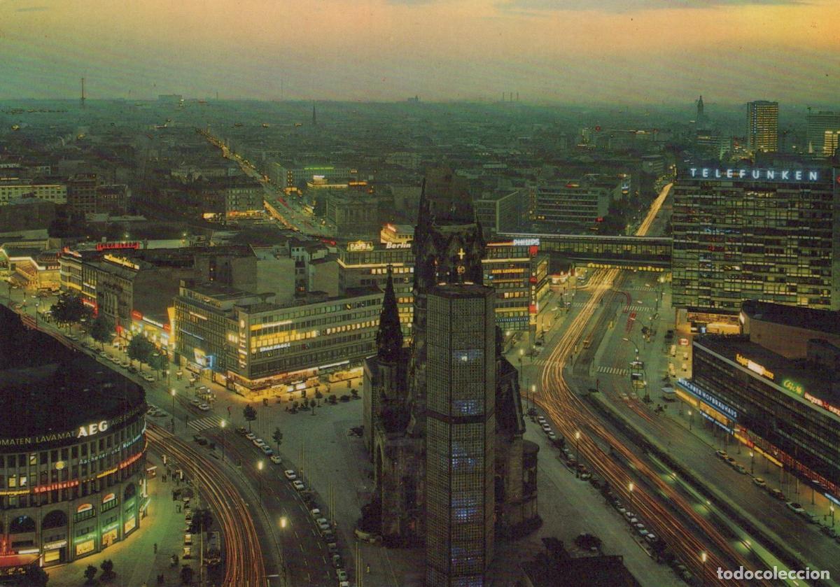Postales: Germany Berlin Wall Cityscape At Night Kaiser Wilhelm Memorial Church *YAZ907