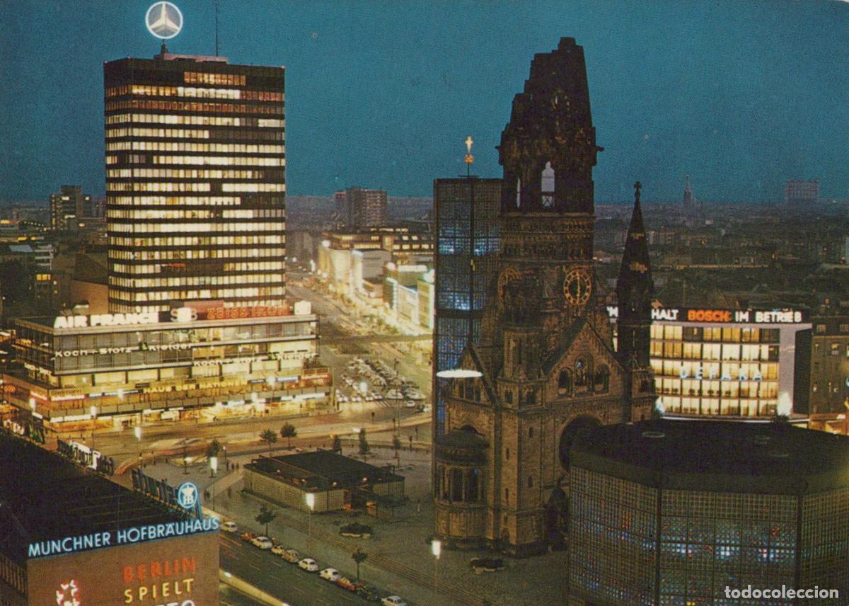Postales: Germany Berlin Wall Europa Center Kaiser Wilhelm Memorial Church Night *YAZ909
