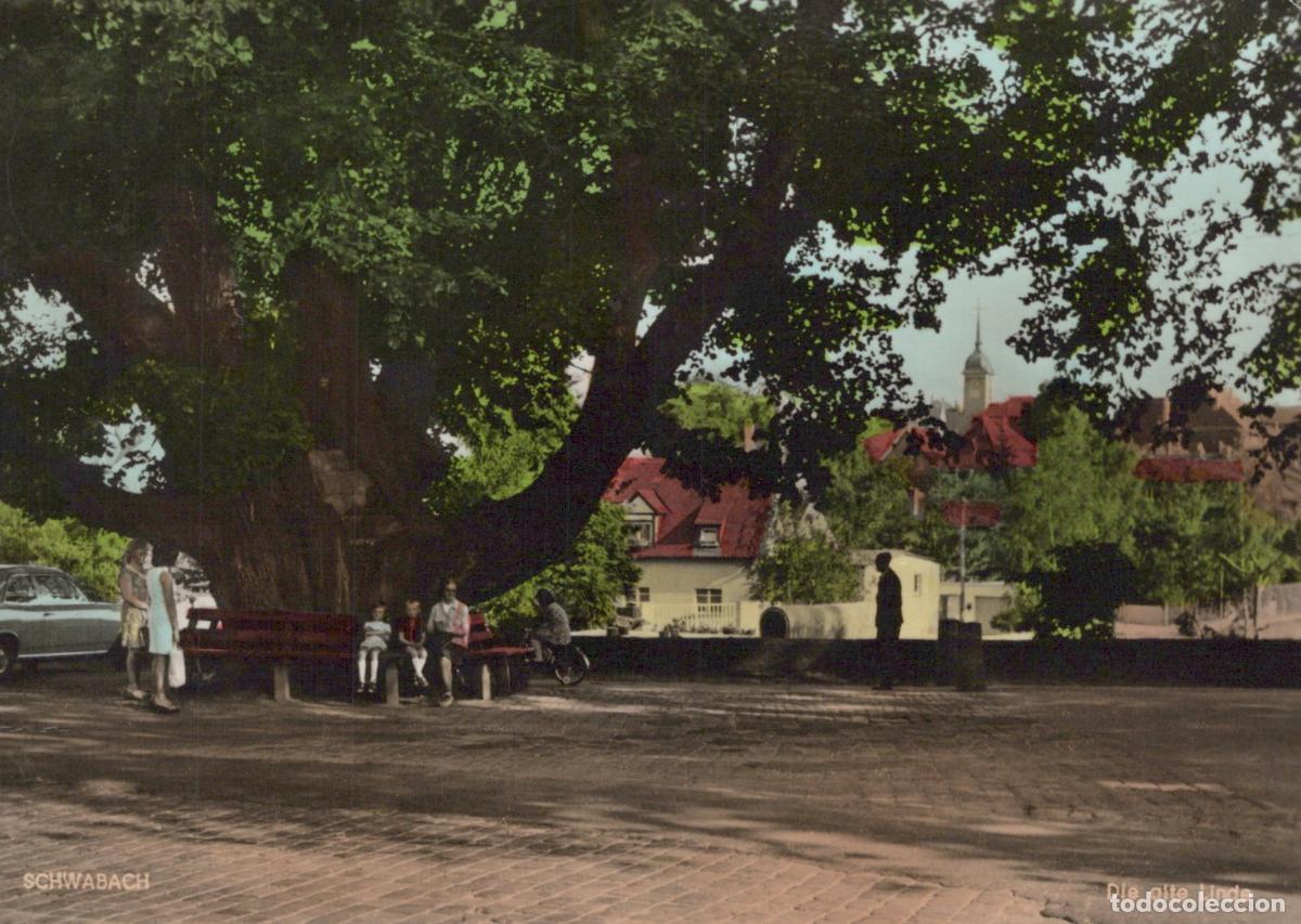 Postais: Germany Schwabach The Old Linden Tree With People and Buildings *YAZ888