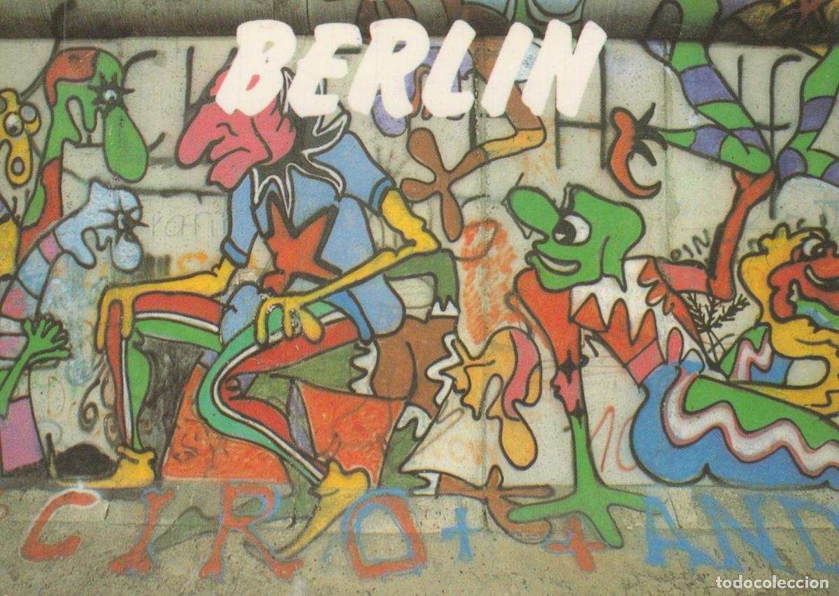 Postkarten: Germany Berlin Wall Graffiti Art Colorful Figures and Abstract Designs *YAZ955