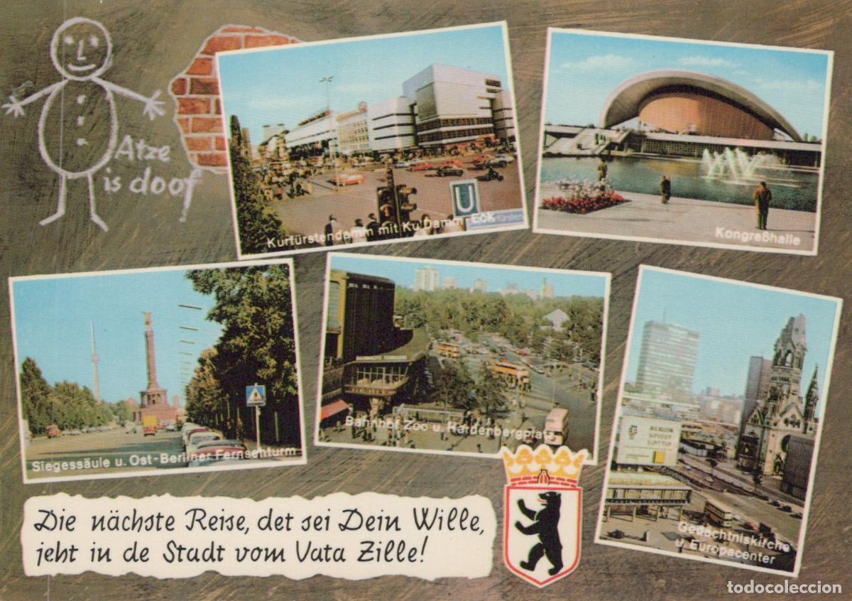 Postkarten: Germany Berlin Wall Multi View Kurf&uuml;rstendamm Kongresshalle Zoo Unposted *YAZ957