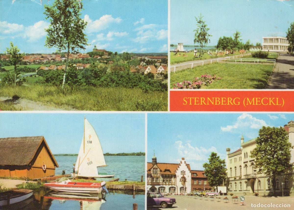 Postales: Germany Sternberg Meckl Multi View Town Lake Buildings Sailboat Beach *YAZ968