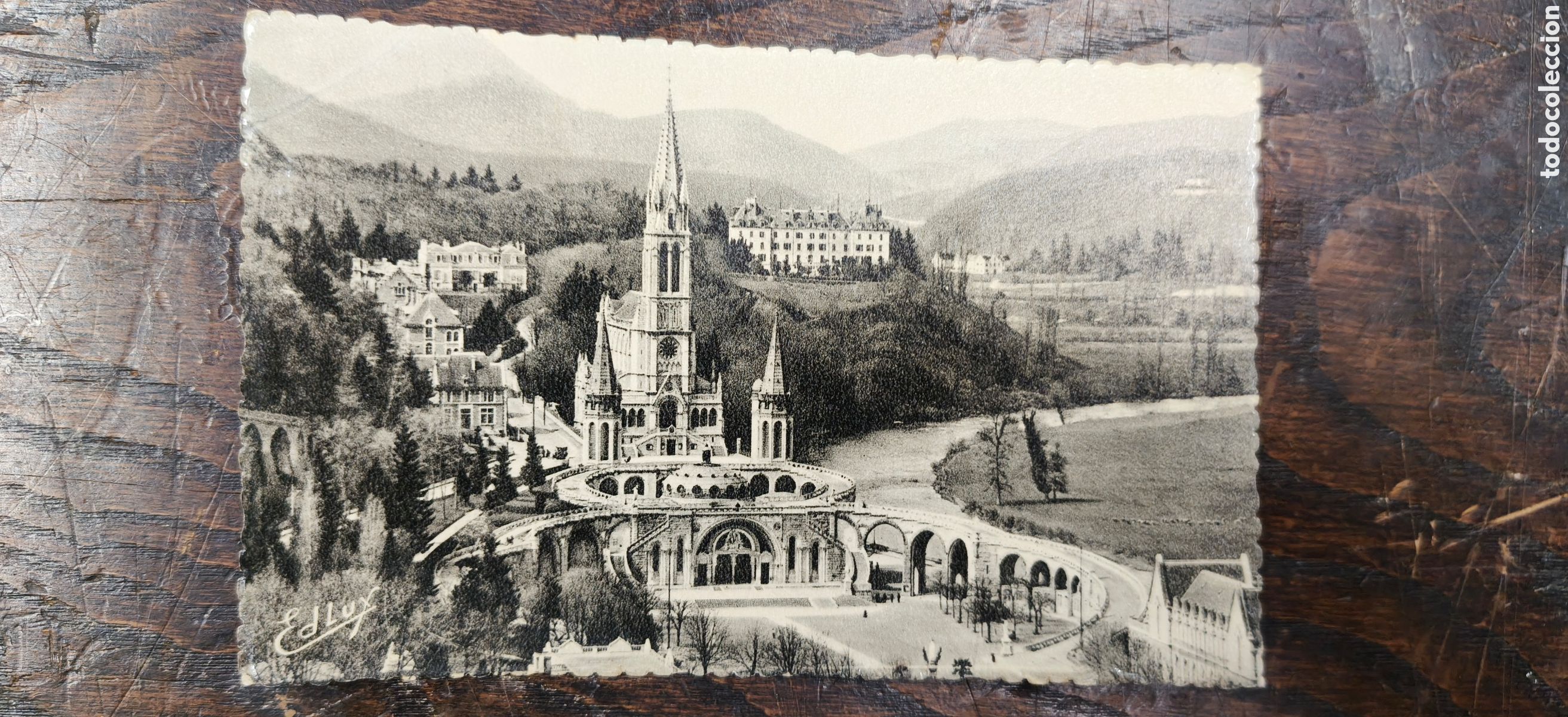 Postales: Postal Circulada Lourdes 1958 A La Coru&ntilde;a - Sello 20F Centenario Apariciones Y Cu&ntilde;o Violeta Centro M