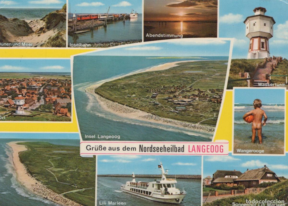 Postais: Germany Langeoog Island Aerial View Beach Water Tower Ferry Village *YBA015