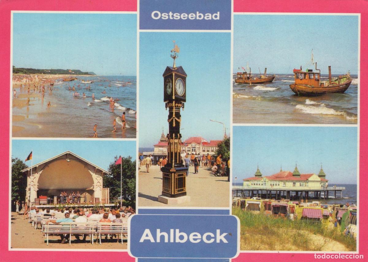 Postais: Germany Wolgast Ahlbeck Baltic Sea Resort Multi View Beach Pier Clock *YBA005