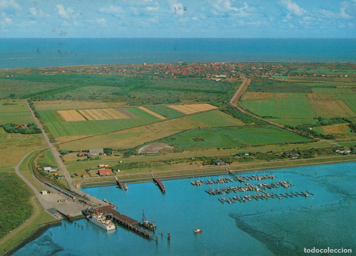 Postais: Germany Langeoog Island Aerial View of Harbor Marina and Town *YBA019