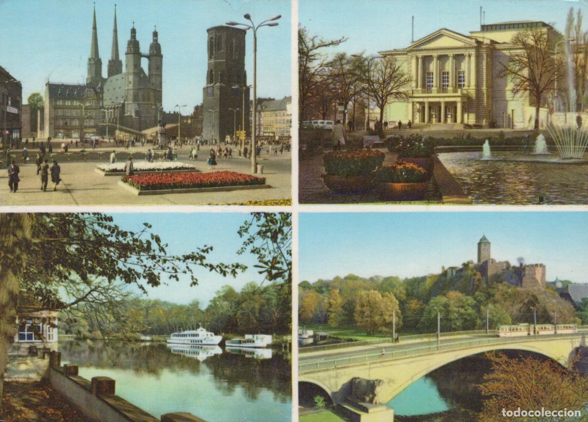 Postais: Germany Halle Saale Market Square Theater Saale River Giebichenstein *YBA012