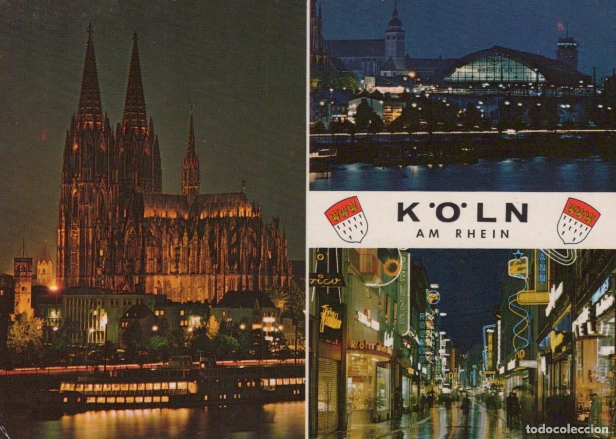 Postais: Germany Koeln Cologne Cathedral and City At Night Rhine River *YBA027