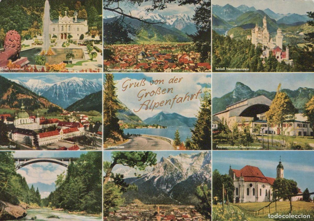 Cartes Postales: Germany Oberammergau German Alps Multi View Castles Towns and Landscapes *YBA141