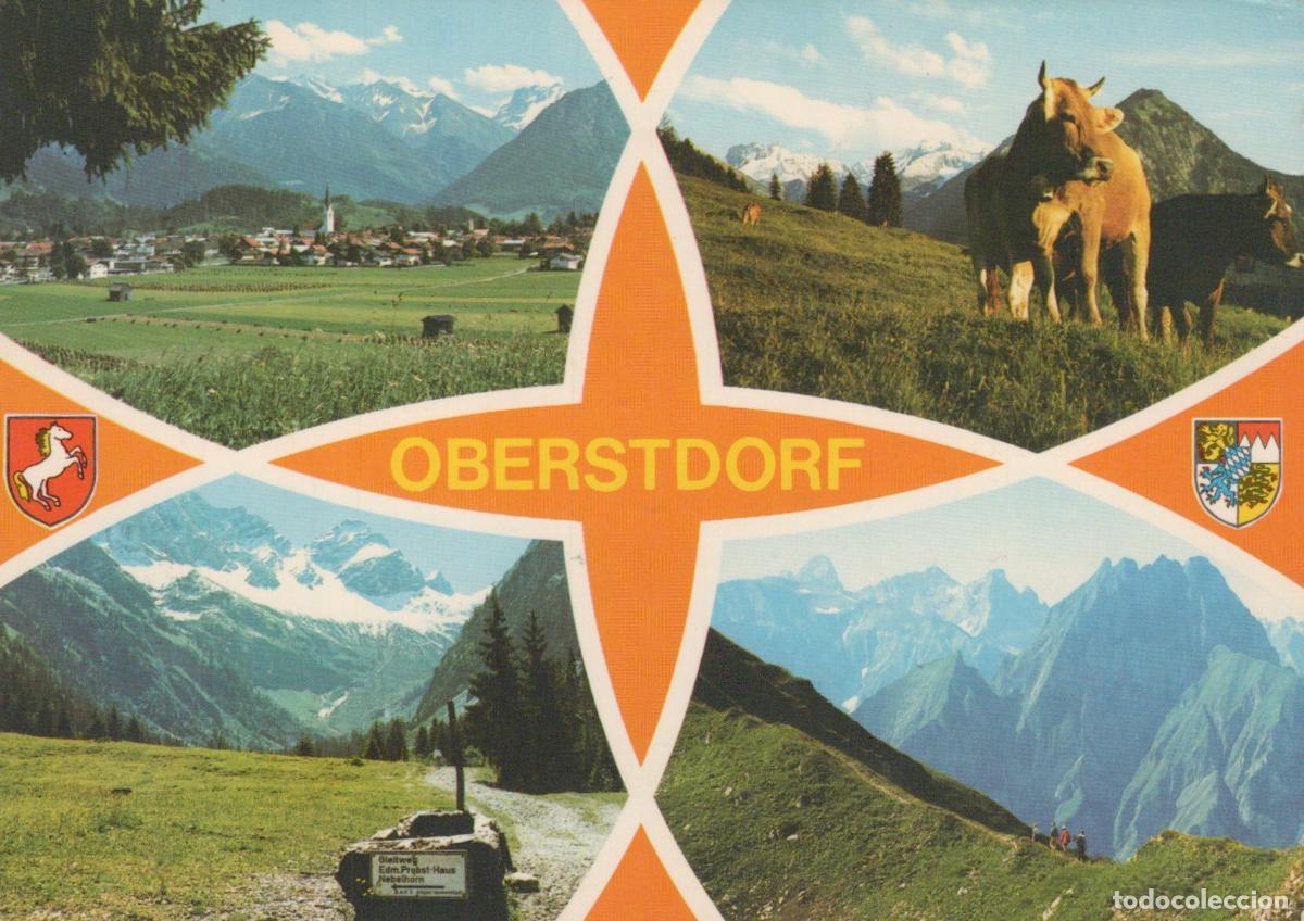 Postais: Germany Oberstdorf Allg&auml;u Mountain Landscape Village and Cows *YBA195