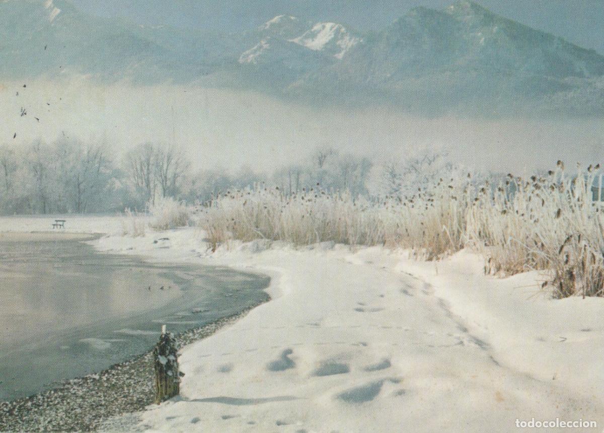 Postcards: Germany Winter Morning At Kochelsee Lake With Snowy Mountains and *YBA067