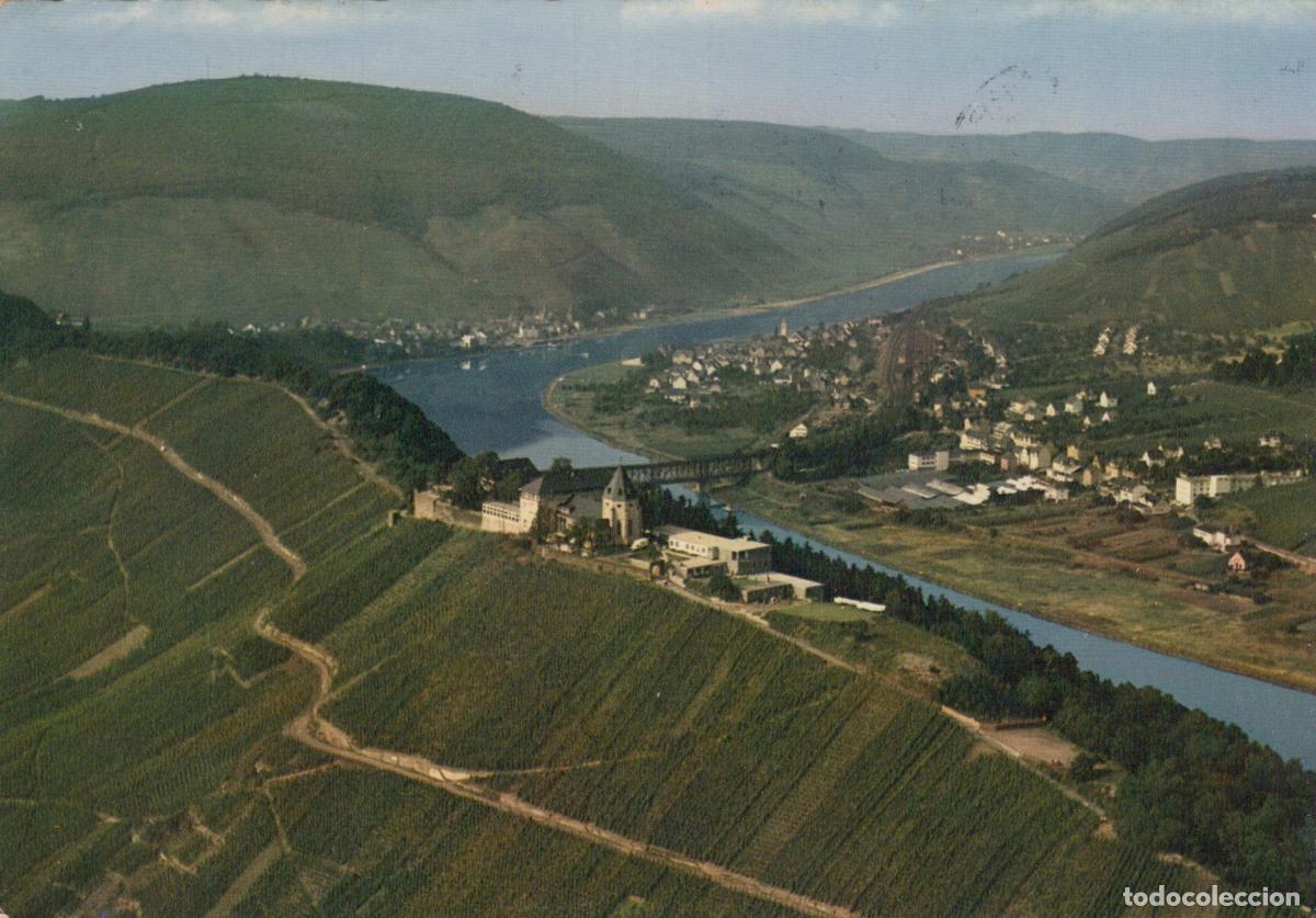 Postcards: Germany Alf Bullay Mosel River Valley Landscape With Town and Vineyards *YBA257
