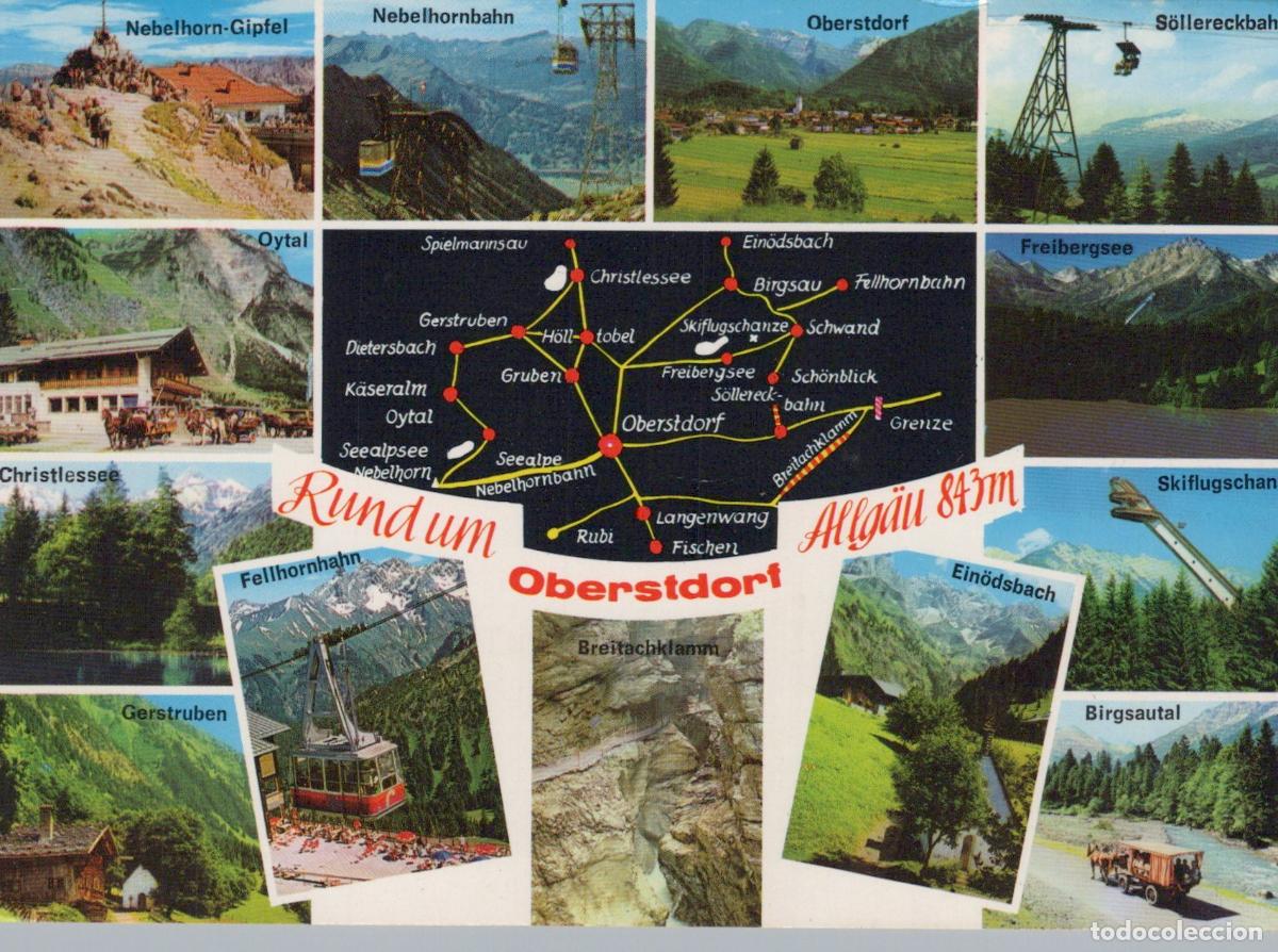 Cartoline: Germany Oberstdorf Allg&auml;u 843m Multi View Nebelhorn S&ouml;llereckbahn Ski *YBA194